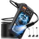 Endoscope Camera with Light, Inspection Borescope Camera with 4.3" IPS Screen, 1920P HD with 8 LED Lights, 16.5FT Semi-Rigid Cord Bore Scope, IP67 Waterproof Endoscope for Sewer, Tools(Orange)