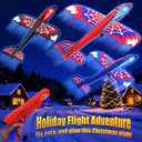Cool Airplane Launcher Toy with Glowing Eyes & Web-Pattern Wings,2 Flight Modes Outdoor Games for Kids,Boys Toys Age 3-12,Birthday Gifts for 3 4 5 6 7 8 9 10 11 12 Year Old,Kids Gift(Red&Blue&Black)
