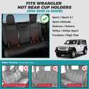 for Jeep Wrangler Seat Covers 4 Door JL 2026 2025 2024 2023 2022 2021 2020 2019 2018 Custom Seat Cover Full Set Faux Leather Without Rear Cup Holder- BlackRed