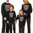 VNVNE Family Matching Christmas Pajamas Sets,Holiday Casual Xmas PJs Set Classic Long Sleeved with Long Pants Sleepwear For Men, XXL