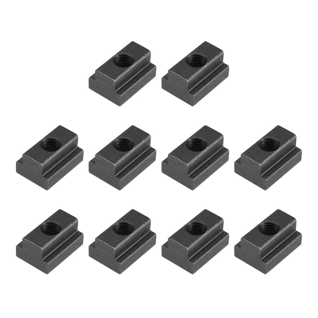uxcell M8 Thread T Slot Nuts, Alloy Steel Black Oxide Finish Grade 8.8 Tapped Through Slot T-Nuts Furniture 10Pcs