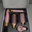 5 in 1 Blow Dryer Brush Set, Upgrade Hair Dryer & Blow Dryer Brush & Air Curling Wrap & Paddle Brush, Detachable Hot Air Brush Styling Tools, High Speed Travel Hair Volumizer Straightener Curler Pink