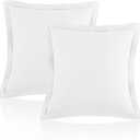 Homiest Euro Sham Covers 28x28 Inch Set of 2, White Pillow Shams with 2 Inch Wide Decorative Flange, European Square Pillowcases 28x28 Pillow Covers, Soft & Cozy Microfiber, Envelope Closure
