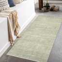 Art&Tuft Non-Slip Runner Rug - 2x5 Runner Rug Washable Low-Pile Rugs Runners, Soft Distressed Carpet Runner for Bedroom Bathroom Kitchen Laundry Living Room, Green