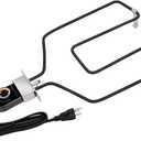 Stanbroil Replacement Part Electric Smoker and Grill Heating Element with Adjustable Thermostat Cord Controller for Most Smokers and Grills, 1500W