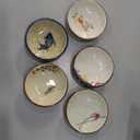 WHJY Japanese Retro Porcelain Side Dish Ceramic Side Dishes Bowl Seasoning Dishes Soy Dipping Sauce Dishes - Set of 5