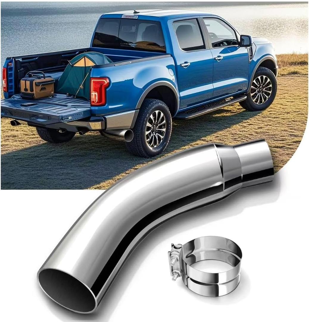 Elbow Exhaust Tip, 4 Inch Chrome Diesel Exhaust Tip with a Clamp, 4 to 6 Inch Exhaust Elbow Tip for Pick-up trucks