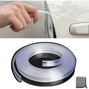 Winunite 32.8Ft(10M) Car Door Edge Guards Clear, Fit Most Vehicles, Self-Adhesive PVC, U-Shaped Automotive Trim Transparent Car Door Edge Protector for Trucks SUV Sedans (32-4/5Ft)