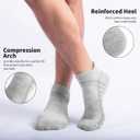 Lapulas Athletic Running Ankle Socks, Low Cut Cushioned Anti-Blister Tab Sports Socks Men Women 6Pairs (Gray, M)