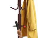 Coat Rack Freestanding,12 Hooks Metal Coat Racks with Umbrella Holder, Sturdy Hall Tree, Easy Assembly Coat Rack Stand for Hanging Scarf, Purse, Hats, Jacket (Brown)
