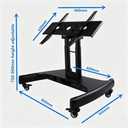 Mobile TV Mount Stand, Low Height Monitor Cart with Wheels for 32-65 inch Flat Curved Screen TV, LED LCD, Height Adjustable, 90Adjustable Viewing Angle