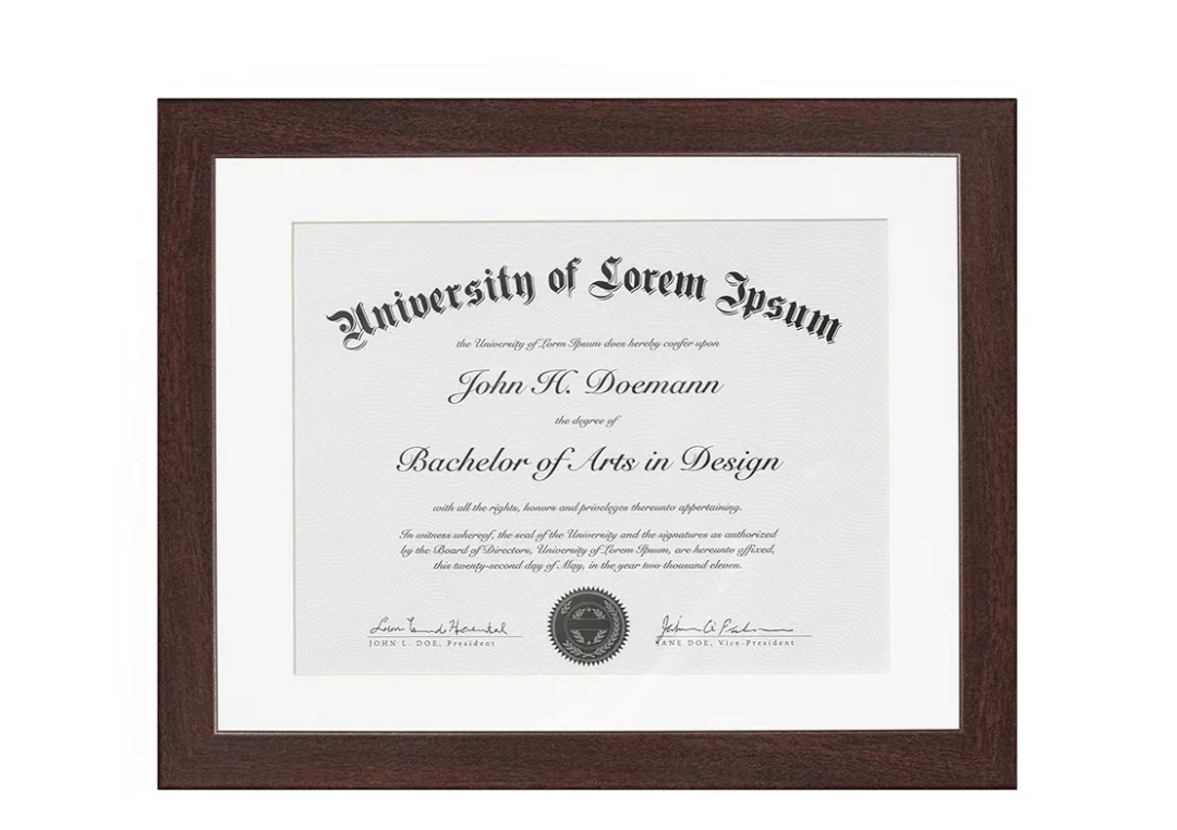 Celebration Frames Manhattan Espresso 7x9 Elegant Document Display Frame