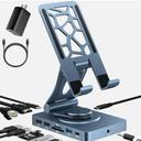 iPad Docking Station Stand, 11-in-1 Adapter with 4K@120Hz HDMI, 10Gbps USB Ports