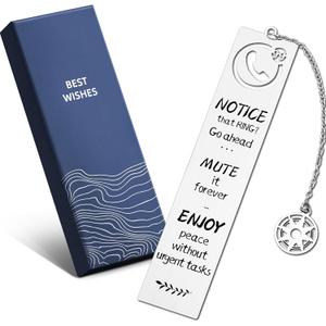 2 x Retirement Gifts Bookmark for Women Men Happy Retirement for Coworker Employee Friends Metal Bookmarks with Gift Box for Book Lovers, Missed Call