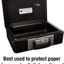 SentrySafe Fireproof Safe Box with Key Lock, Chest Safe with Carrying Handle to Secure Money, Jewelry, Documents, 0.25 Cubic Feet, 6.3 x 15.3 x 12.1 Inches, 1160