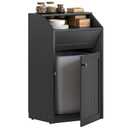 YATINEY Trash Cabinet, Freestanding Trash Can Cabinet, Wooden Recycling with Flip Door, Hidden Kitchen Garbage Can, 10 Gallon Laundry, for Kitchen, Laundry, Black WB01BB