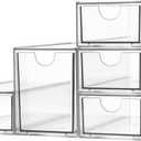 Acrylic Makeup Organizer, Clear Storage Organizer Desktop Stackable Storage Drawers, Plastic Organizer Bins for Makeup, Stationery, Cosmetics, Vanity, Bathroom, Cabinet, Pantry Office Desk (5 Drawers)
