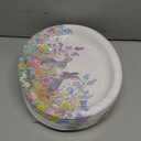 YY 12" Easter Oval Paper Plates Set 50 Count Large Party Buffet Plates Disposable