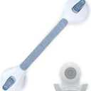 SlipX Solutions 17 Safe Grip Shower Grab Bar & On The Dot Power Lock Suction Cup Hook, Razor Holder & Phone Cradle, No-Drill, No Tools, Heavy Duty Suction Cups, Removable Bathroom Accessories,1 Pack