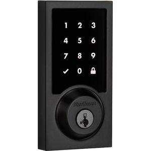 Kwikset 916 Keyless Entry Touchscreen SmartCode Electronic Deadbolt Smart Lock Featuring SmartKey Security and ZigBee 3.0 Technology in Contemporary Matte Black, Zigbee Hub Sold Separately