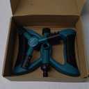 Heavy Duty Sprinklers for Yard 3-Arm Lawn Sprinkler, Rotating 360 Degrees Lawn Sprinklers for Yard Wide Area, Includes Two Types of Hose Connector (1 Pack, Green)