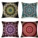 Vivahome Throw Pillow Case, Bohemian Geometric Pattern Square Pillowcase, Retro Ethnic Style 18x18 inches Throw Pillows for Sofa | Square Pillow Case for Sofa | Sofa Cushion Cover | Throw Pillow Cover | Throwpillows Case for Sofa | Sofa Pillow Case