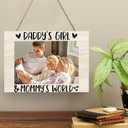 New Baby Photo Frame Gifts for Daughter, Daddy's Girl and Mommy's World Picture Frame, 4x6 inch Photo