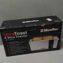 Mueller UltraToast Full Stainless Steel Toaster 2 Slice, Long Extra-Wide Slots with Removable Tray, Cancel/Defrost/Reheat Functions, 6 Browning Levels with LED Display, Housewarming Gifts New Home