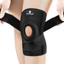 NEENCA Knee Brace for Knee Pain, Adjustable Knee Support with Patella Gel Pad & Side Spring Stabilizers, Knee Wrap for Arthritis, Meniscus Tear, ACL, Knee Pain Relief, Runner, Sport, Black, Large