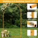 7.2 FT Wedding Arch Backdrop Stand, Gold Metal Arch Backdrop Stand for Wedding Party Ceremony Birthday Bridal Baby Shower Photo Booth Garden Floral Balloon Arches Decoration