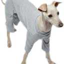 Basic Soft Dog Pajamas for Small Dog Onesie Doggie Jammies Dog Shirt Stretchable Dog Jumpsuit Bodysuit pjs (Large, Basic Gray)