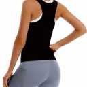 2 x Sauna Suit Waist Trainer Vest for Women Belly Fat, Zipper Waist Trimmer Body Shaper Vest Sweatsuit Workout Shirt (Medium, A03 Silver Lining)