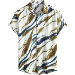 VATPAVE Mens Casual Hawaiian Floral Shirts Short Sleeve Button Down Tropical Shirts Beach Summer Shirts (L)