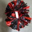 aiviwiai Pom Poms Cheerleading with Baton Handle - Medium Metallic Cheer Pom Poms for Adults Kids - Cheerleader Pom Poms for Cheer Squad Daily Training Team Spirit