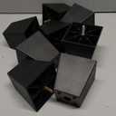 TURSTIN Furniture Legs Plastic Sofa Couch Legs Square Tapered Feet Sofa Legs with M8 T-Nuts Screws for Legs Sofas Chairs Cabinets Dressers Beds, Black (8, 4 Inches)