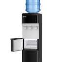 OSTBA Water Cooler Dispenser with Ice Maker, Top Loading Water Dispenser for 3 & 5 Gallon Bottles, Hot Cold & Room Temp Water, Bullet Ice Maker, Child Safety Lock, Touch Panel