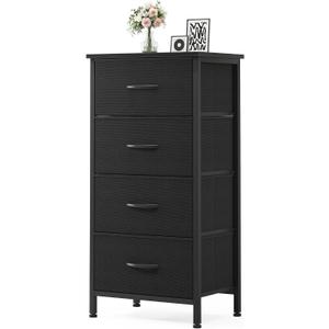 Sweetcrispy 4 Drawer Dresser, Tall Storage Cabinet for Bedroom and Closet, 17.7"D x 11.8"W x 37"H