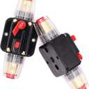 2 Pack 150A Inline 12 Volt Circuit Breaker with Manual Reset,Marine 150 amp Inline Fuse for Car Audio, Stereo Switch and Solar Inverter System