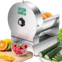 Newhai Electric Vegetable Slicer, Commercial Fruit Slicer 0-0.5'' Thickness Adjustable, Stainless Steel with Maual Mode & Complimentary Blades, for Potato Onion Tomato Lemon (110V)