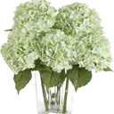 Coferset Light Green Hydrangea Artificial Flowers 3pcs Lifelike Faux Hydrangea Real TouchArtificial Flowers for Outdoors Home Wedding Christmas Office Party Living Room Decoration,22inch