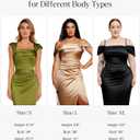 Popilush Womens Shapewear Maxi Dress Multi Way Wear Off The Shoulder Bodycon Long Cocktail Formal Dresses (Green, L)