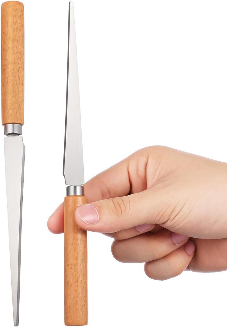 SHINEOFI 2Pcs Fettling Knife Set for Pottery & Clay Sculpting, Precision Ceramic Carving Tools Sculpture Repair Tools with Ergonomic Handle for DIY Pottery, Wood Carving, Ceramic Art