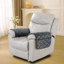 NeColorLife Velvet Recliner Chair Arm Cover, Chair Armrest Covers, Non-Slip Washable Couch Sofa Chair Arm Protector with Pocket (Dark Gray, Set of 2)