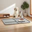 3 Pack Multi Purpose Silicone Mats Thick Heat Resistant Silicone for Dish Drying, Baking, Pet Feeding, Non-slip, Countertop Protector(L 25.6", M 15.4", S 12.6") (Grey)