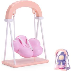 Doll Accessories for 17cm Doll, Cute Swing Car Seat Ornament Doll Accessory for Desktop Stand Gifts (Violet)