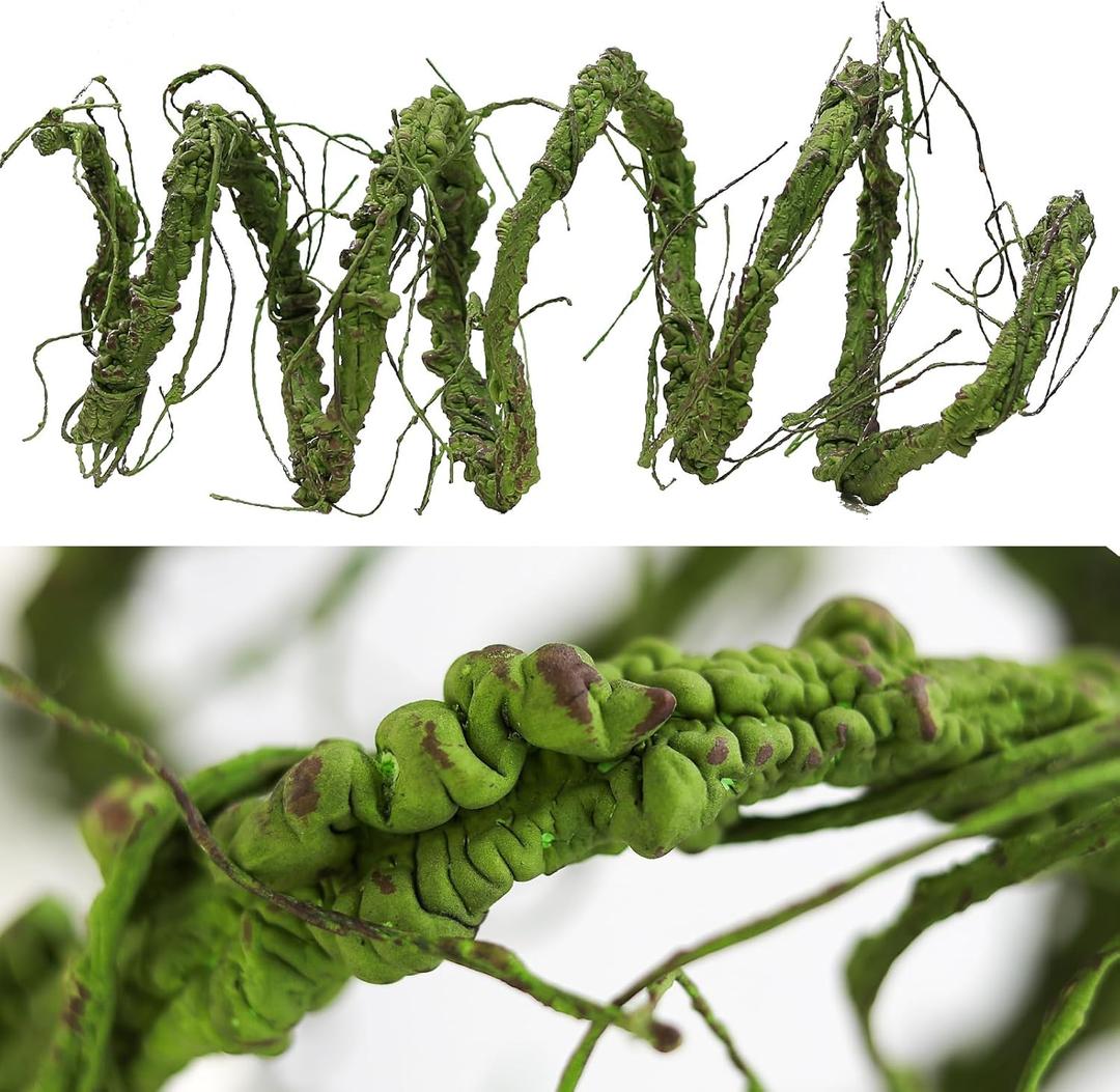 118 inch Big Artificial Green Tree Branches Ivy Grapevine Garland Fake Tree Trunk Wall Door Hanging Plants Twigs Moss for Garden Home Wedding Outdoor Jungle Leaves Room Decoration (Large)