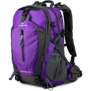 40L Waterproof Lightweight Outdoor Daypack Hiking,Camping,Travel Backpack for Women Men , Purple