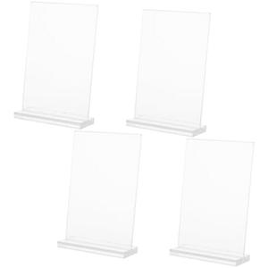 DECORNIJIA 12 pcs High Transparency Acrylic Tabletop Signs Menu Stand Desk Display Holder for Business Wedding Restaurant Office