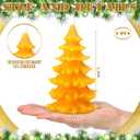 MTLEE 2 Pcs Christmas Tree Shaped Candles Large Xmas Wax Scented Candles 2.5 x 5.5 inch Snow Tree Shaped Candle for Christmas Holiday Table Decoration(Yellow,Style-a)