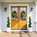 3ft Spiral Boxwood Topiary Trees Artificial Outdoor Set of 2 - UV Resistant Faux Plants for Outside Planters, 36" Fake Twisted Tree for Front Porch Decor